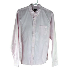 J Crew Factory slim fit pink &white gingham button down shirt